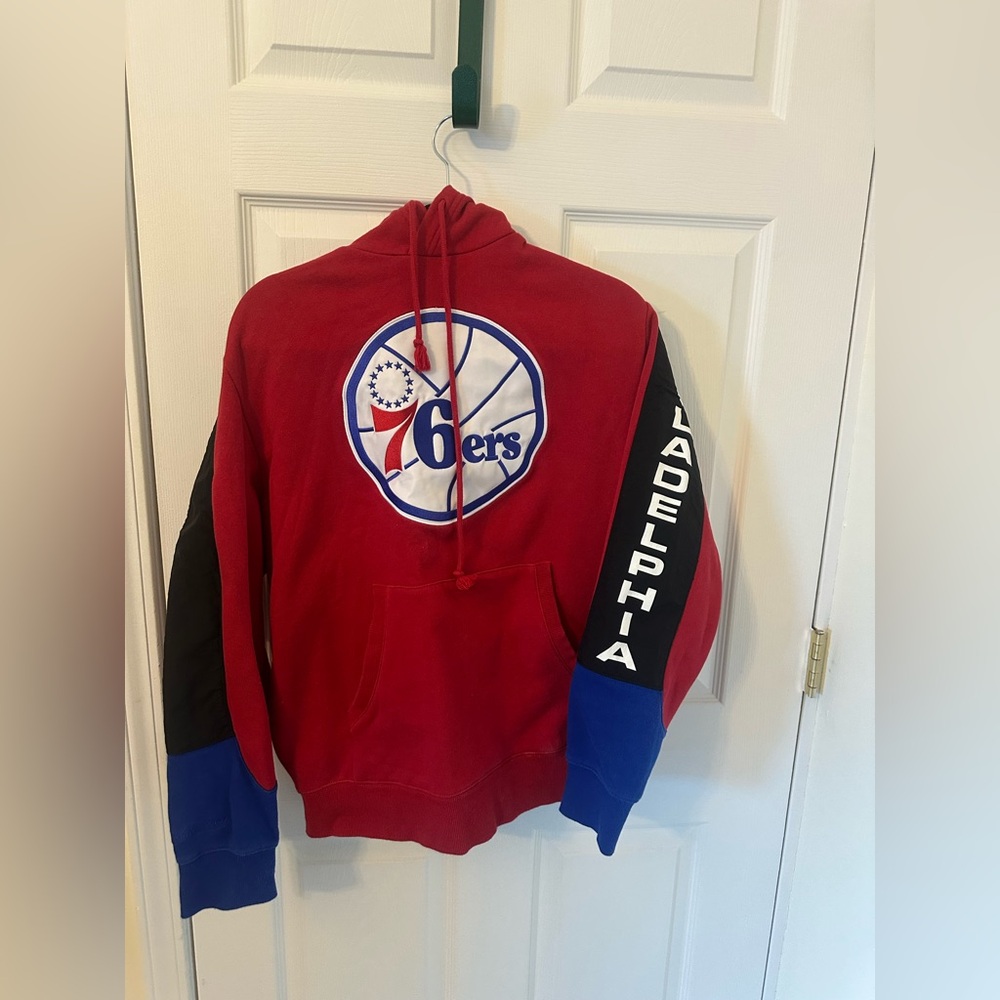Mitchell & Ness Red and Blue Philadelphia Sweater